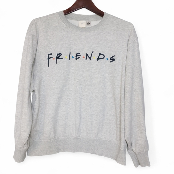 H&M Sweaters - H&M Friends TV Show Logo Unisex Gray Sweatshirt Size Medium Cozy Cotton Blend